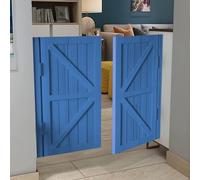 Double Porte Battante,Portes Saloon En Bois Avec Charnières,Porte Séparation pour Entrée de Pub Escalier Salle De Bain Cuisine Chambre Balcon,rotation à 180°(Bleu,2Doors W140xH100cm)