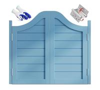 Double porte de café battante de 81,3/101,6/101,11 cm, demi-porte en bois robuste avec charnières et fermeture automatique pour entrée de comptoir intérieur, bleu (l 145 x H)