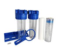 Double porte filtre à eau 9""3/4 - 20/27F avec cartouche 20 + Polyphosphate