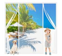 Double Porte Moustiquaire Magnétique Blanc 160x250cm Maillage ultra-fin pour une protection maximale et une visibilité claire Profitez de l'été en Famille