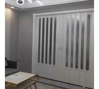 Double porte pliante en accordéon magnétique personnalisable avec poignées et verre acrylique - Séparateur de pièce polyvalent pour cuisine et salle de bain (228 x 213 cm)