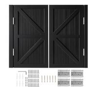 Double Porte Saloon avec Charnières, Porte Battante Ouverture Bidirectionnelle et Fermeture Automatique, Installation Facile pour Maison, Cuisine et Débarras(Black,71x90 cm (WxH))