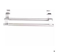 Double Porte Serviette en Acier Inoxydable pour Portes et Placards Porte-Torchons Double avec Installation Facile Sans Perçage
