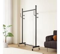 Double porte-vêtements robuste pour chambre à coucher, buanderie et vente au détail, présentoir autonome avec étagères et cintres, idéal pour niquer et mettre en valeur les vêtements