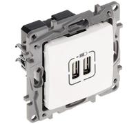 Double ports USB pour charge téléphone 2.4A/5V gamme Niloé - Legrand