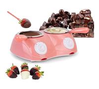 Double pot à chocolat - Machine électrique de 250 ml avec double contrôle de la température - Mini kit de machine à fondue pour bonbons à faire soi-même, comprend des moules et des brochettes, coffret