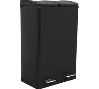 Double poubelle à pédale en inox 60 L Système de tri des déchets Poubelle Duo