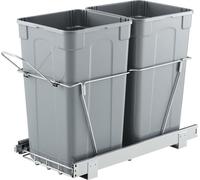 Double poubelle extensible - Poubelle de cuisine pour meuble bas - Poubelle intégrée