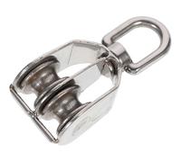 Double Poulie de Levage en Acier Inoxydable pour Corde et Câble | Double Poulie, Fixation Supérieure, Usage Intérieur et Extérieur, Finition Argenté, Résistance à Corrosion