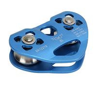 Double Poulie d'escalade Poulie de Tyrolienne d'escalade Poulie de Téléphérique de Transport Aérien en Forme de Coeur pour Téléphérique Scénique (Bleu)