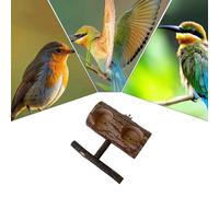 Double pour aliments entiers - 15 x 14 x 6,5 cm d'alimentation des oiseaux Stop, support en bois pour alimentation Paraquite - Station de position de cocatiel avec 2