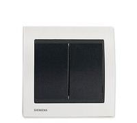 Double Poussoir Anthracite Delta Iris + Plaque Métal Blanc-SIEMENS