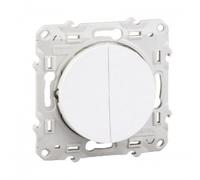 Schneider Electric Double poussoir Odace S520216 Blanc à vis, connexion rapide