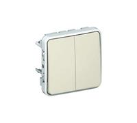 Double poussoir étanche NO+NF Plexo composable IP55 10A - blanc - 69635 - Legrand