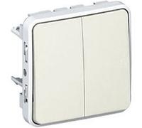 Double poussoir NO+NF Plexo IP55 - Composable saillie ou encastré - Blanc G