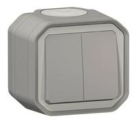 Double poussoir ou va-et-vient - Plexo - gris
