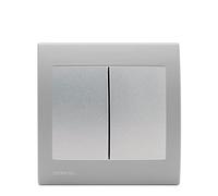 Double Poussoir Silver Delta Iris + Plaque basic Silver