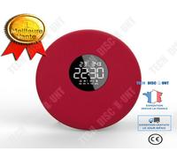 Double Président Miroir Musique HIFI Bluetooth avec télécommande,Haut-parleur de réveil Bluetooth,Couleur: rouge