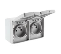 Zenitech Double prise Orok 16A 2P+T étanche IP55 Gris
