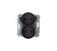 Double prise 16A IP20 b/u avec cache Simon 54 DG2MZ.01/48