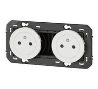 Double prise 2 pôles + terre Legrand Dooxie blanc carrée à composer