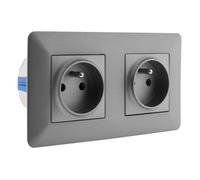 Zenitech – Prise double Artezo 2P+T – Titanium