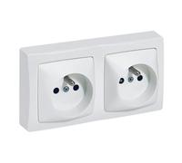 Double prise 2P+T avec boîtier - blanc LEGRAND