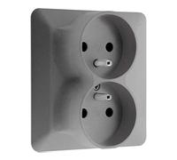 Double prise 2P +T monoposte Titanium - Artezo