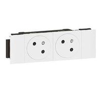 Prise 2x2P+T Surface Mosaic Soluclip pour goulotte clippage direct blanc LEGRAND