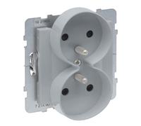 Double prise 2x2P+Z aluminium 16A 250V bornes SUNO 721390