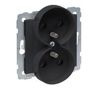 Double prise 2x2P+Z noir 16A 250V bornes SUNO 721491