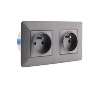 Zenitech - Doubles prises 2P+T 16A livrée avec boîte d'encastrement Titanium - Artezo