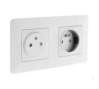 Zenitech Double prise affleurante Artezo 2P+T avec boîte - Blanc