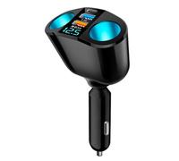 Double Prise Allume Cigare 12V, 120W Double Allume Cigare, Multiprise Allume Cigare QC3.0/PD/2.4A, Chargeur Voiture Allume Cigare USB avec Voltmètre LED Charge Rapide pour Téléphone Tablette Caméra