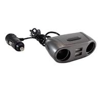 Double prise allume-cigare - Universel - 12/24V - 2 USB - 2 allume-cigare - Câble 1m