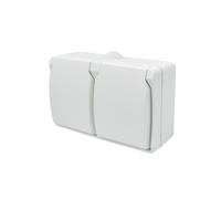 Double prise avec mise à la terre AQUA PLUS IP54 BLANC 40225