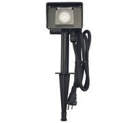 Perel Multiprise de Jardin avec Piquet, minuterie, 2 Prises schuko (Type F), 2 clapets, 1.5 m, 3G1.5, IP44, Noir/Vert