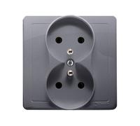 Double prise avec/u complète 16A 250V Simon Basic BMGZ2/43