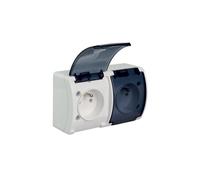 Double prise avec/u étanche à l'air n/t IP44 blanc 162-51