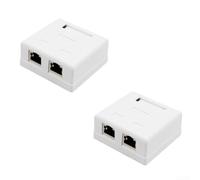 Double prise CAT6 blindée 2 ports pour double CAT6 blanc (PX-DB06-6) | Conception blindée, signal stable, suppression RFI, 1 port, installation facile