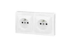 Legrand Prise de courant 2x2P+T ASL 086076 à borne automatique en saillie Blanc 9003G