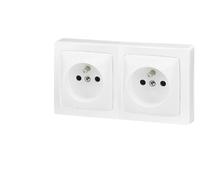 OTEO Double prise avec ouvertures blanches 16A 086076