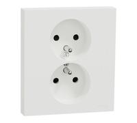 Double prise terre 1 poste griffes montées Schneider Electric Odace blanc