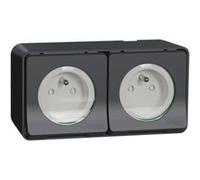 Schneider Electric Double prise MUREVA STYL MUR36028 2P+T précâblée horizontale saillie IP55