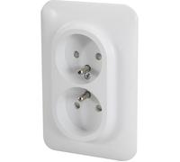 Double prise de courant 2P+T OVALIS SCHNEIDER S262089 avec terre 250V