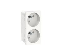 Schneider Electric - Unica - prise double 2P+T - FR - 45° - connexion rapide - Blanc - méca seul - NU306918