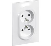 Double Prise De Courant Avec Terre, Neptune 16A 1 Poste, Fixation À Vis Ou À Griffes, Avec Éclips De Protection Pour Enfants, Prête À Installer