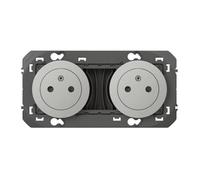 Legrand Prise double 2P+T 600432 Dooxie Surface 16A précâblées finition alu