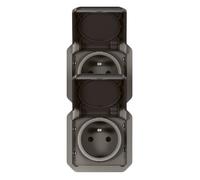 Double prise de courant - LEGRAND - Plexo - 2P+T - Verticale - Etanche IP55