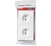 LEGRAND | Double Prise De Courant Précâblée Neptune, Installation Facile Sans Outil, Éclips De Protection Pour Enfants, Appareil Complet Prêt À Installer